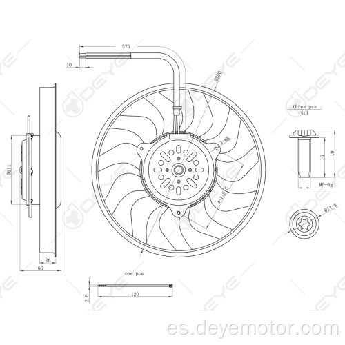 Motor de ventilador de refrigeración de radiador de gran venta 12v para A6